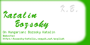 katalin bozsoky business card